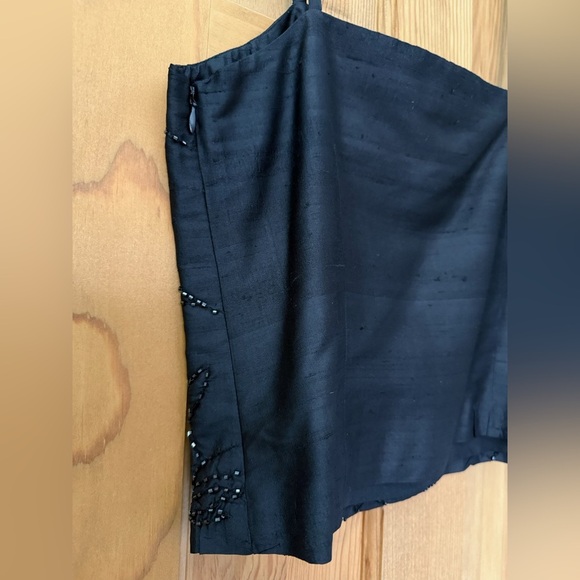NY & Co Vintage Black Beaded Tank Top Size 6 100% Silk - Picture 3 of 5